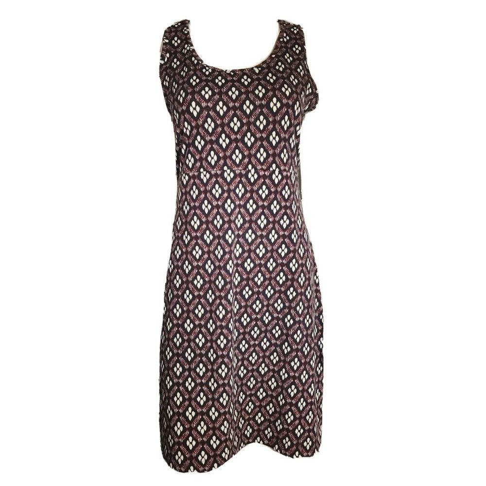 Eddie Bauer Dress Womens Size S Small Purple Black Geometric‎ Print Sleeveless